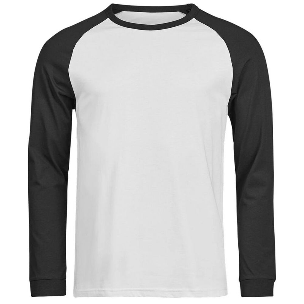 Tee Jays Unisex Adult Unlabeled Baseball T-Shirt / White/Black